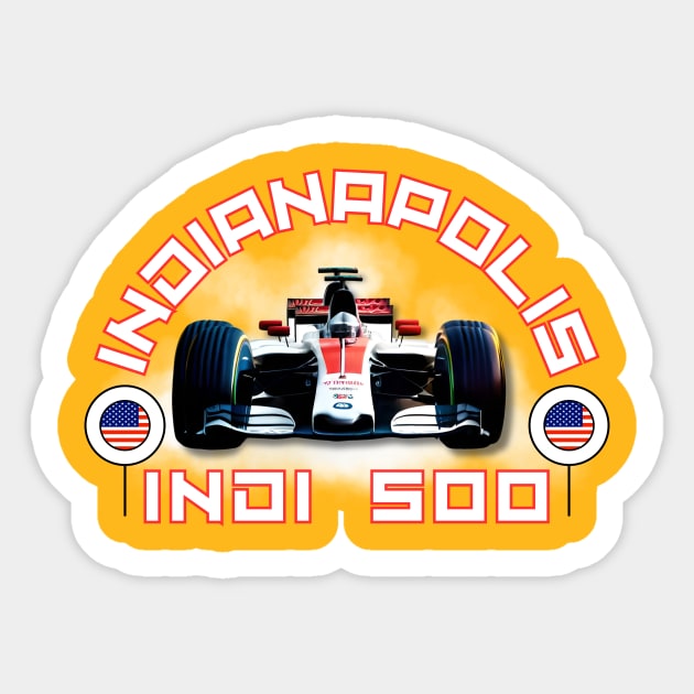 Indianapolis 500 USA Sticker by iCutTee